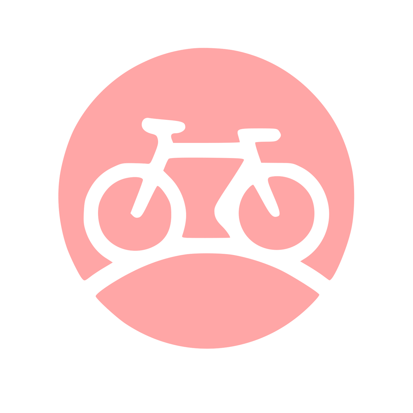 Bicycle Circle Negative Space Logo #ffa6a6