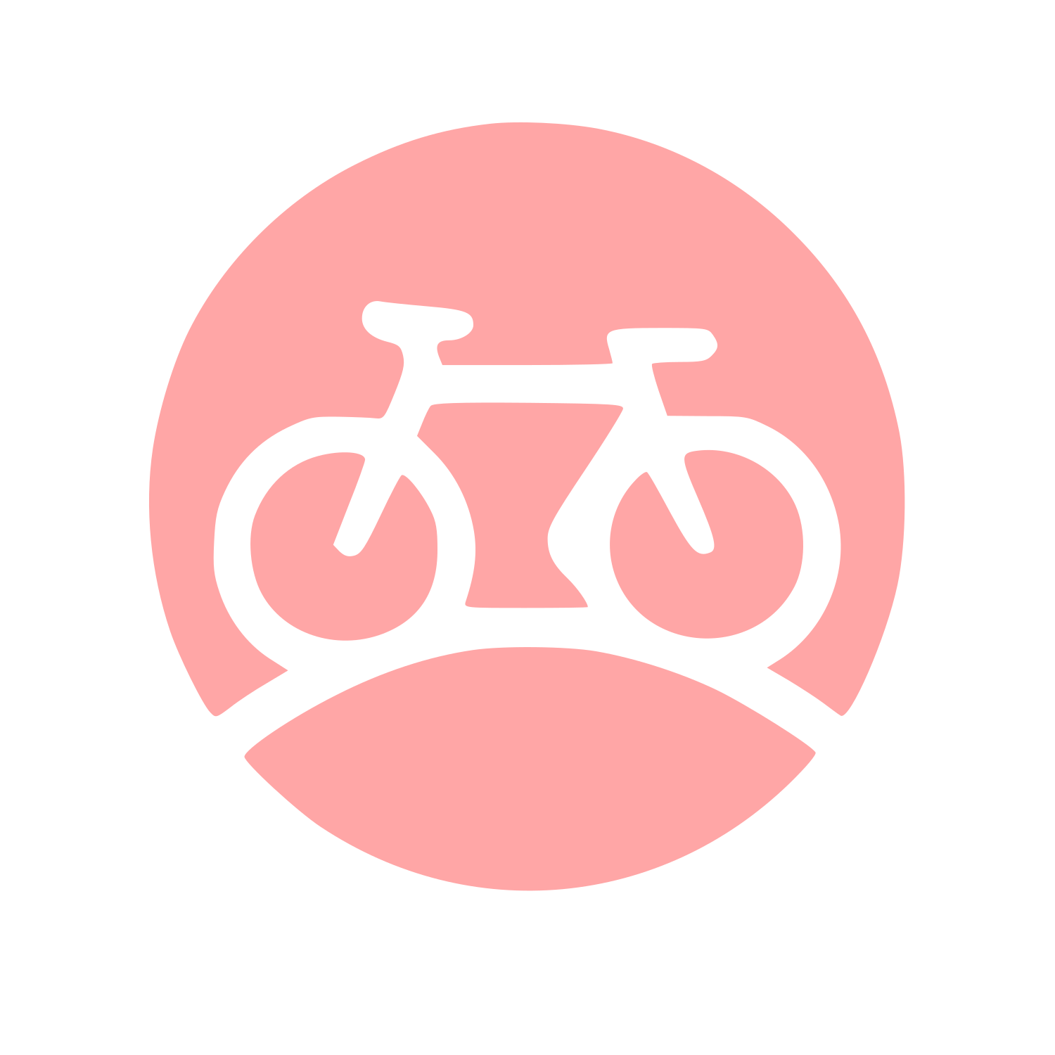 Bicycle Circle Negative Space Logo #ffa6a6