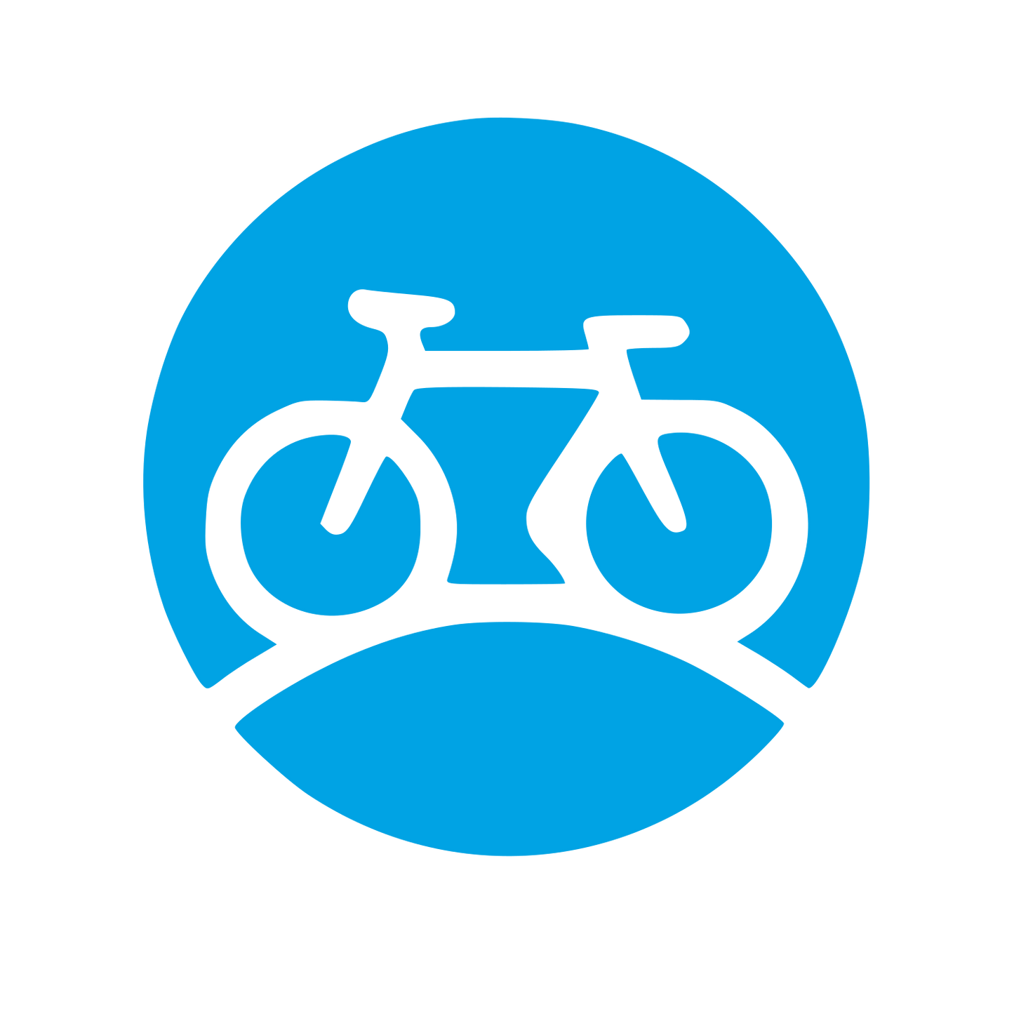 Bicycle Circle Negative Space Logo #00a3e4
