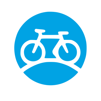 Bicycle Circle Negative Space Logo #00a3e4