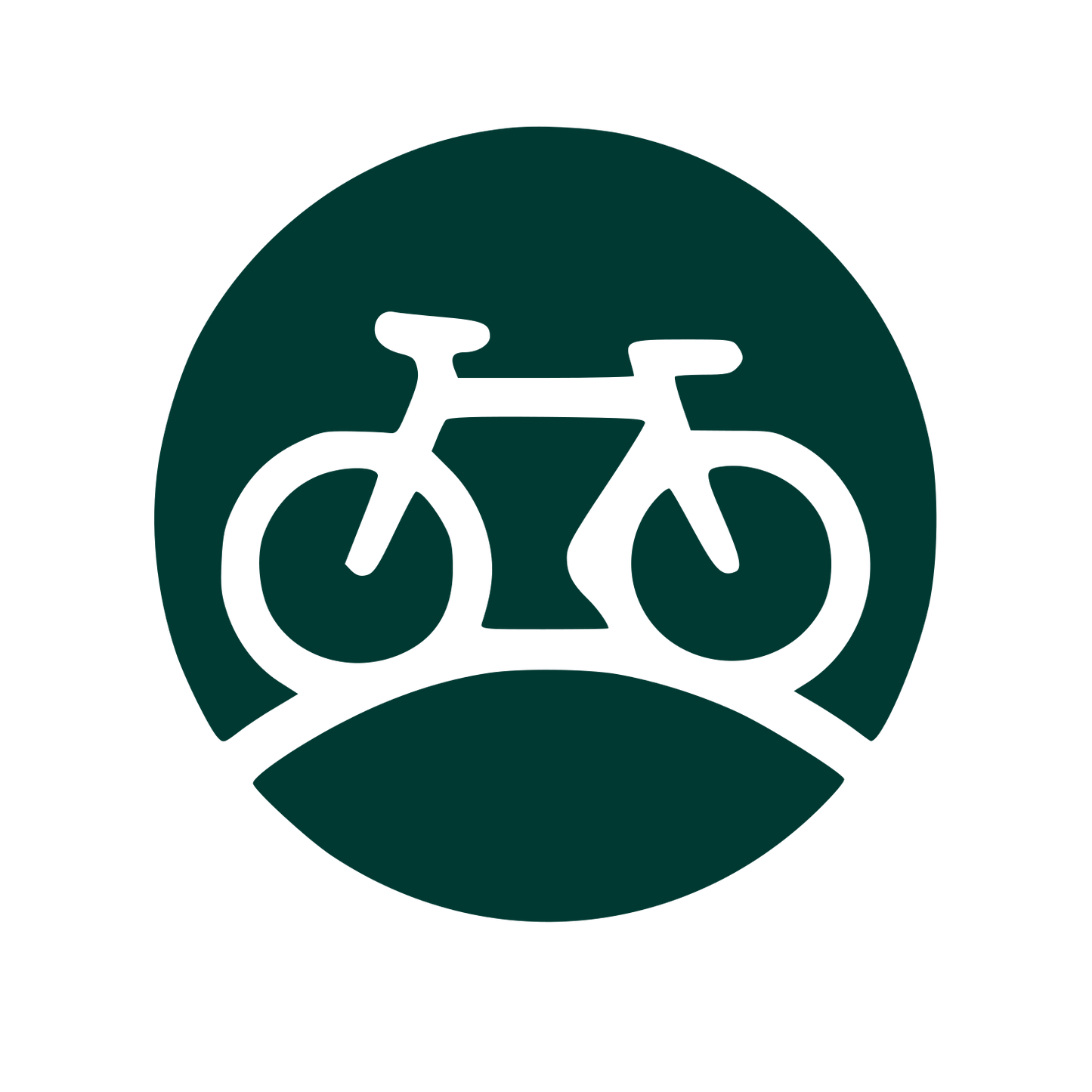 Bicycle Circle Negative Space Logo #003932