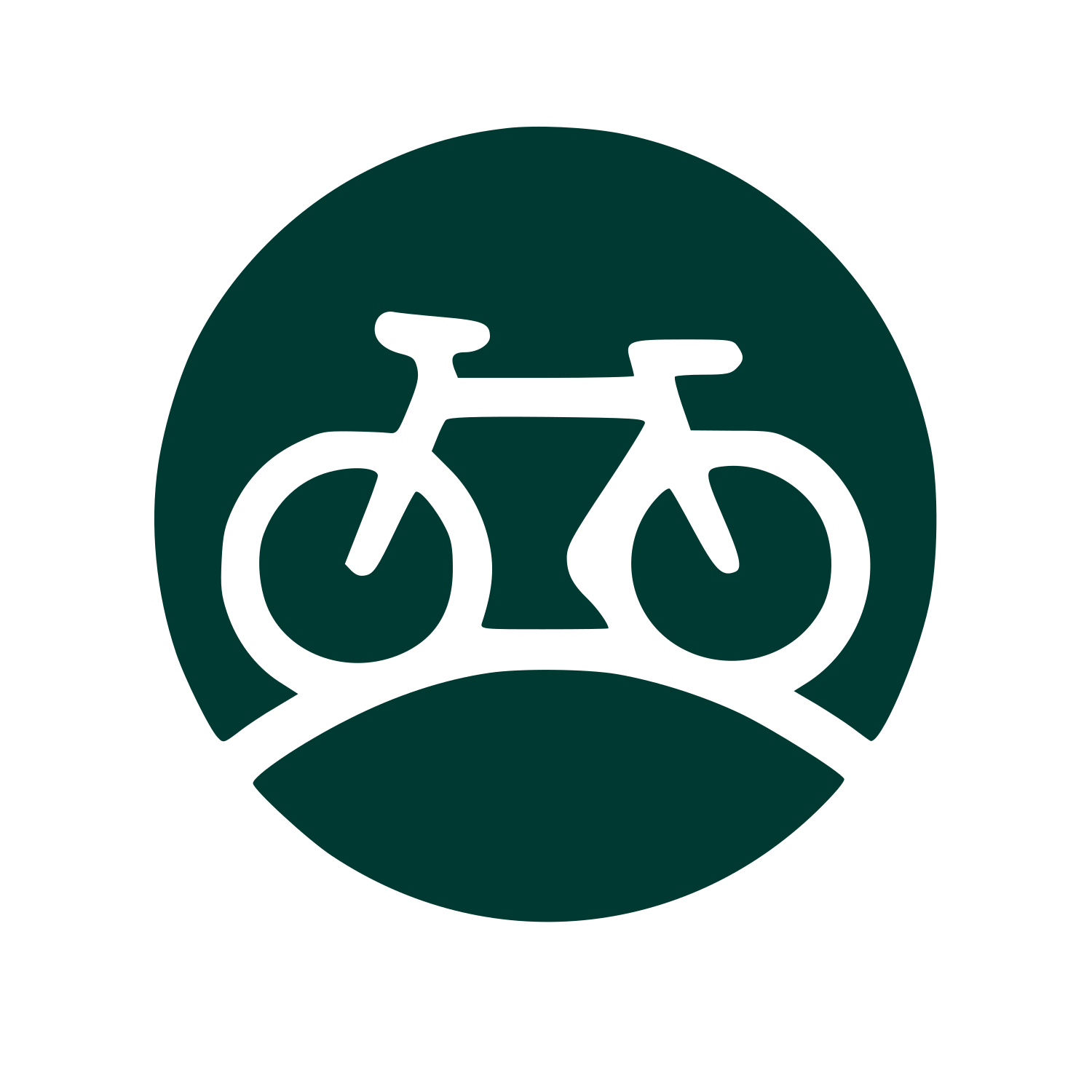 Bicycle Circle Negative Space Logo #003932
