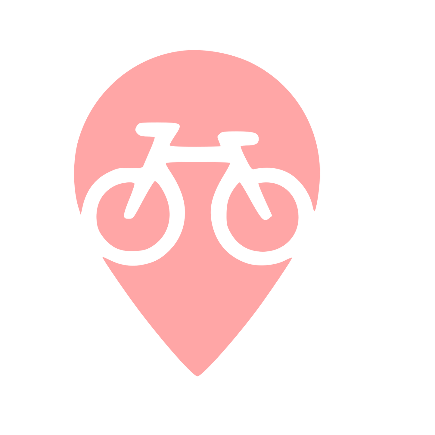 Bicycle Map Pin Logo #ffa6a6