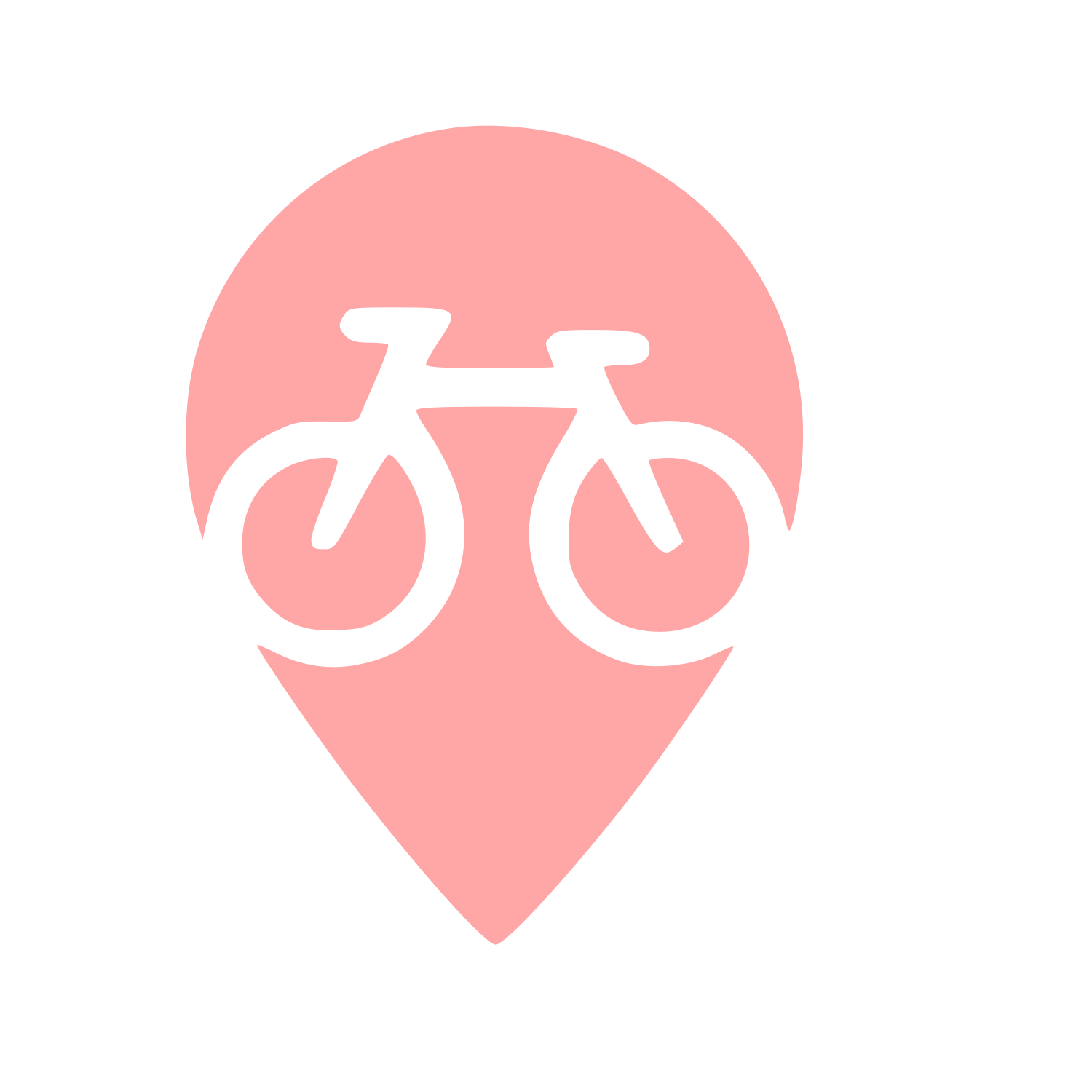 Bicycle Map Pin Logo #ffa6a6