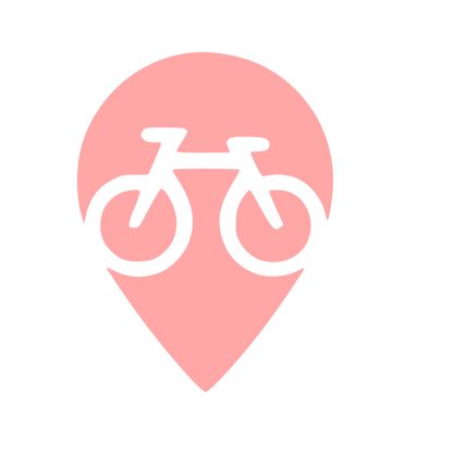 Bicycle Map Pin Logo #ffa6a6