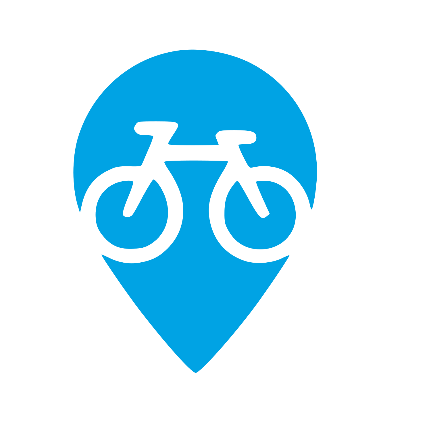 Bicycle Map Pin Logo #00a3e4