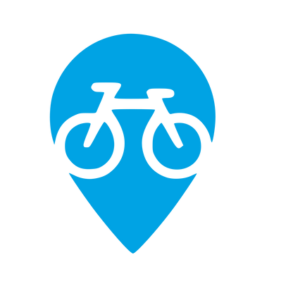 Bicycle Map Pin Logo #00a3e4
