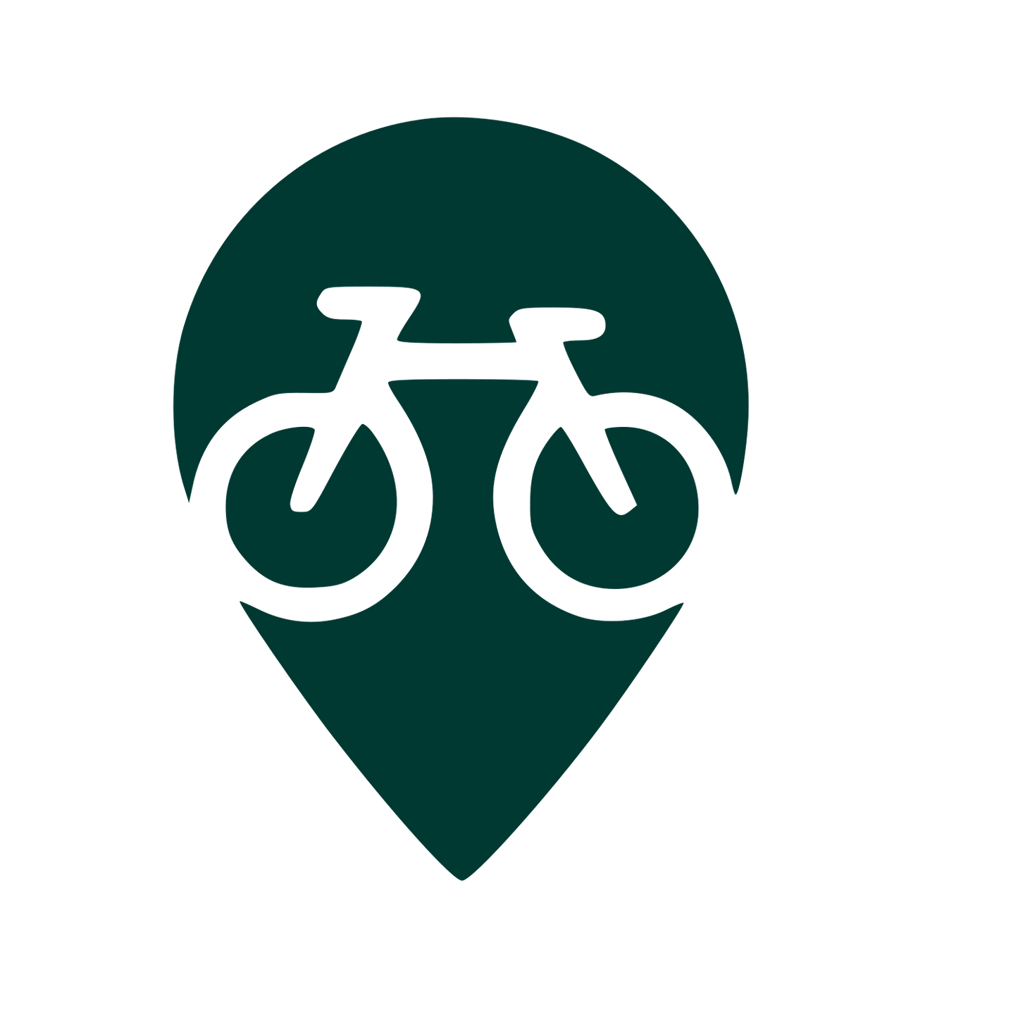 Bicycle Map Pin Logo #003932