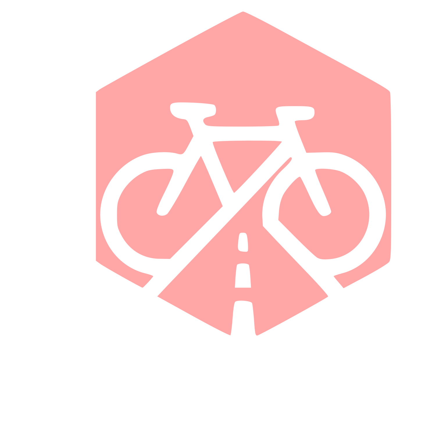 Bicycle Road Hexagon Logo #ffa6a6