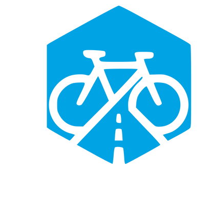 Bicycle Road Hexagon Logo #00a3e4
