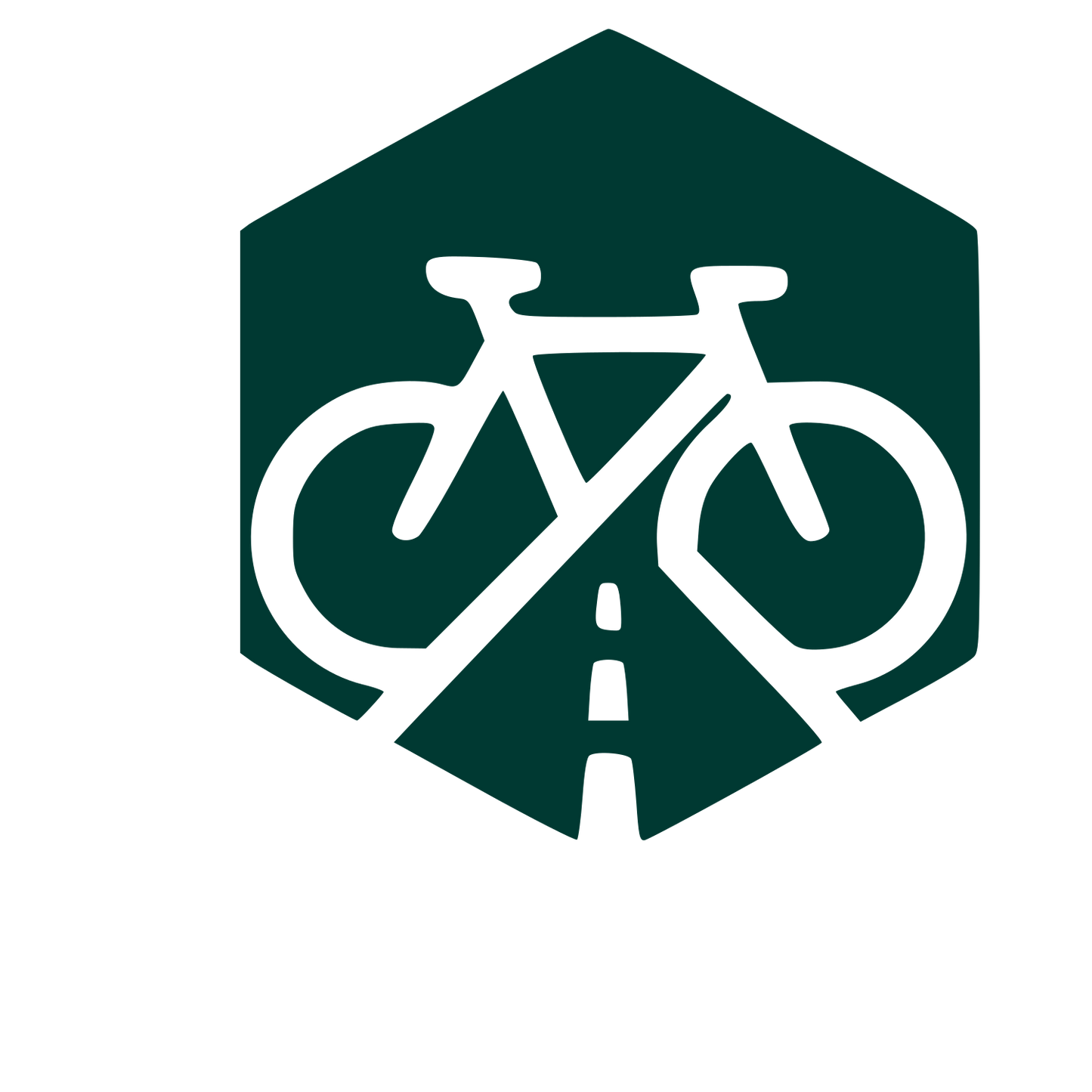 Bicycle Road Hexagon Logo #003932