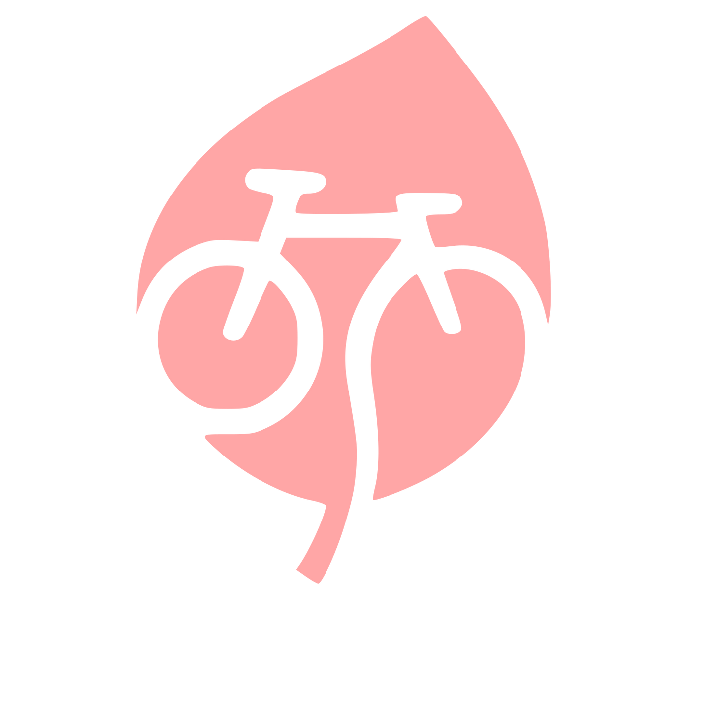 Bicycle Leaf Negative Space Logo #ffa6a6