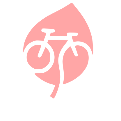Bicycle Leaf Negative Space Logo #ffa6a6