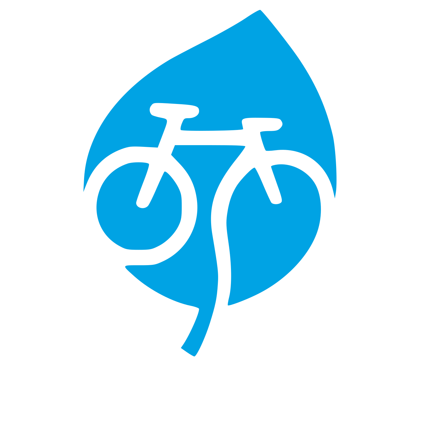 Bicycle Leaf Negative Space Logo #00a3e4