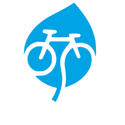 Bicycle Leaf Negative Space Logo #00a3e4