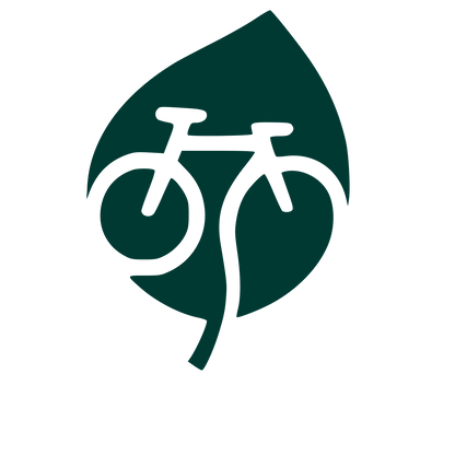 Bicycle Leaf Negative Space Logo #003932