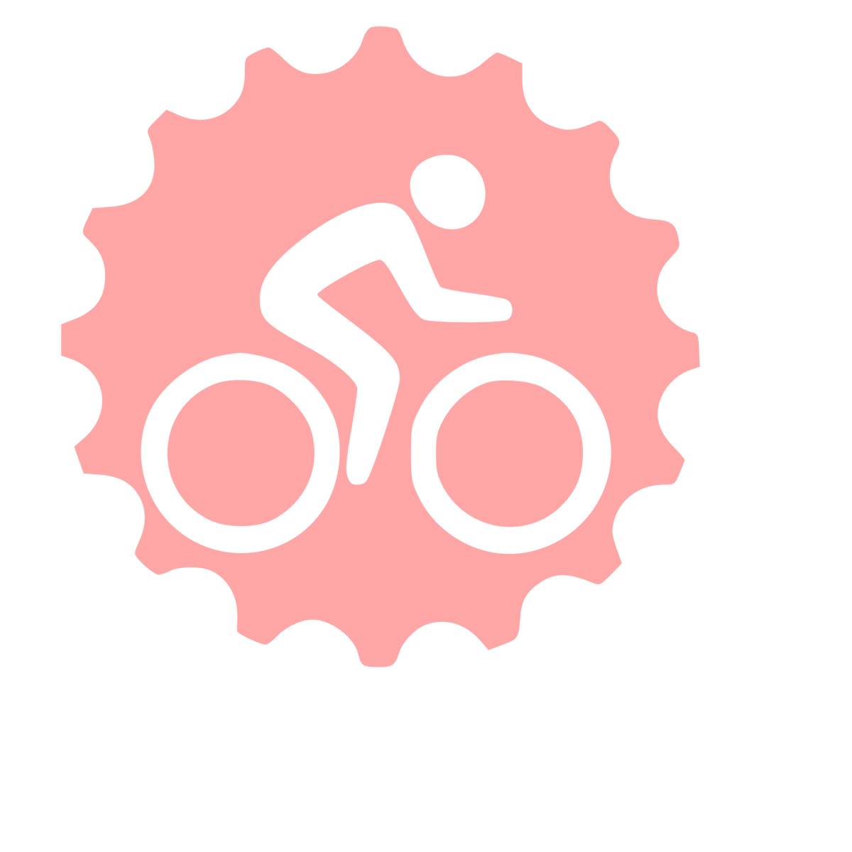 Cyclist Gear Badge Logo #ffa6a6