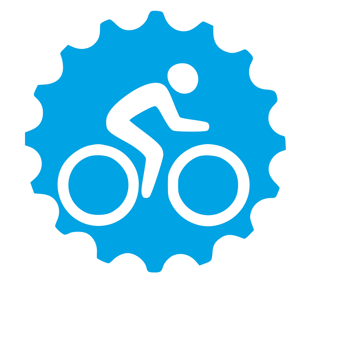 Cyclist Gear Badge Logo #00a3e4
