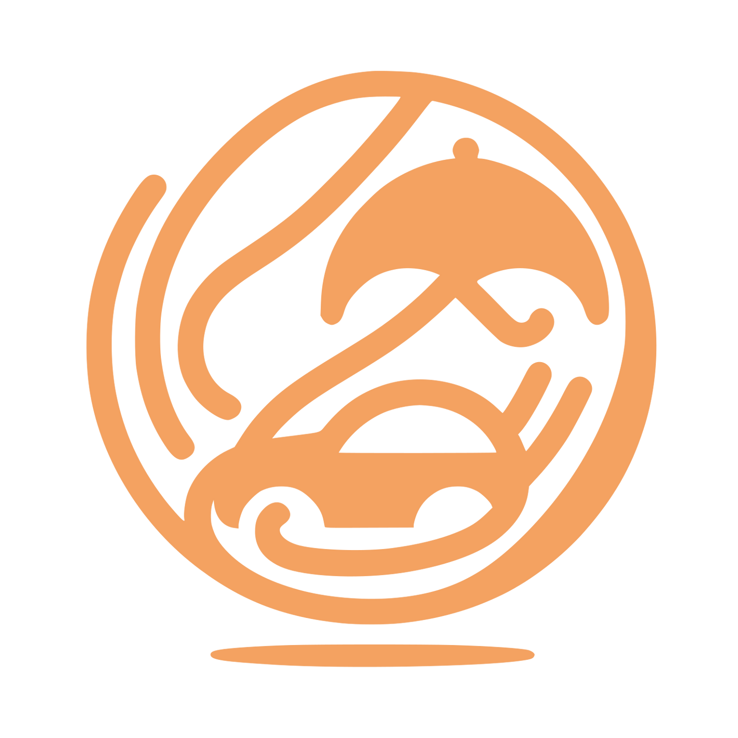 Circular Umbrella Logo #F4A261