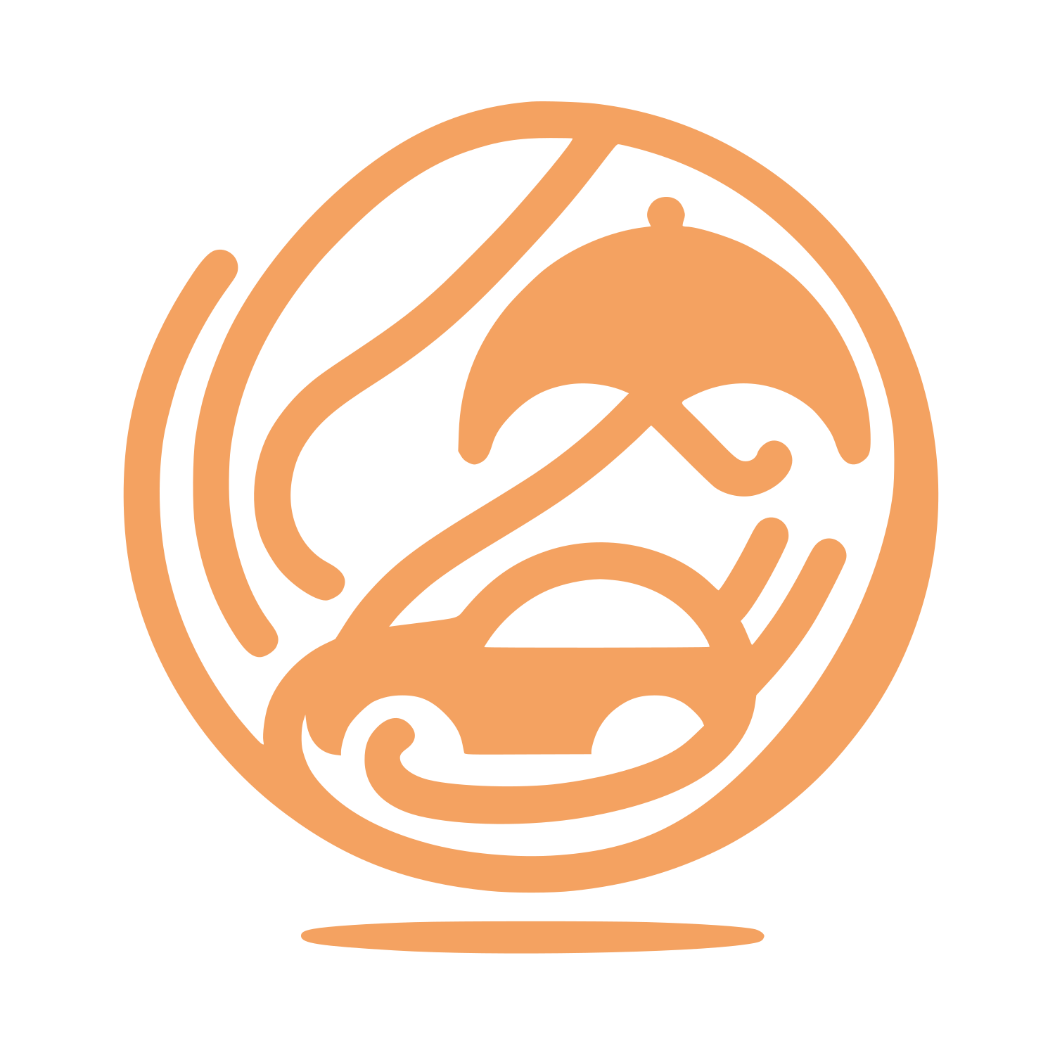 Circular Umbrella Logo #F4A261