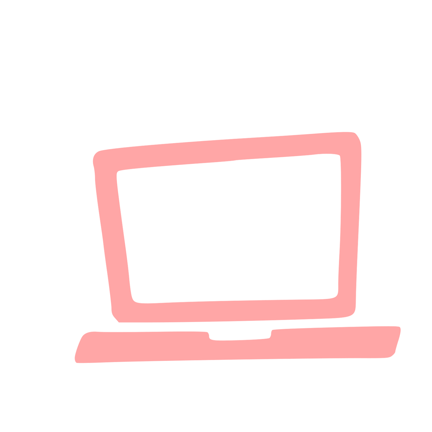 Hand-Drawn Laptop Logo #ffa6a6