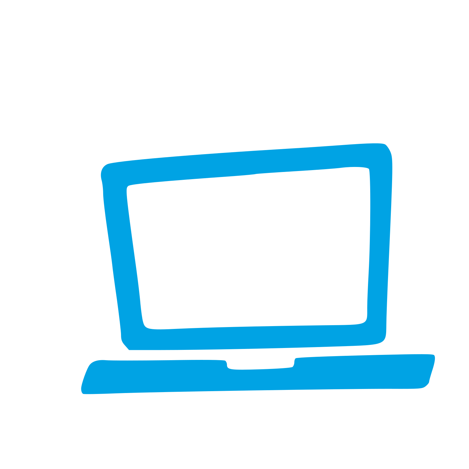 Hand-Drawn Laptop Logo #00a3e4