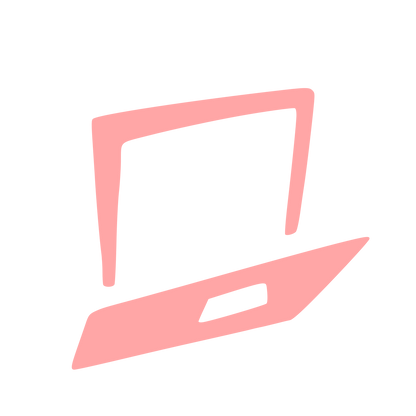 Hand-Drawn Laptop Logo #ffa6a6