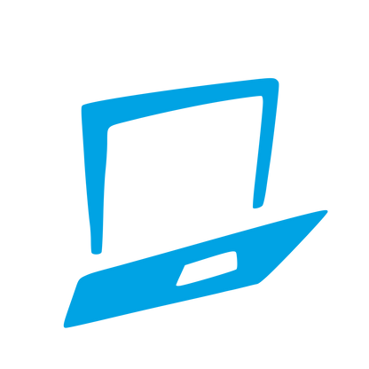 Hand-Drawn Laptop Logo #00a3e4