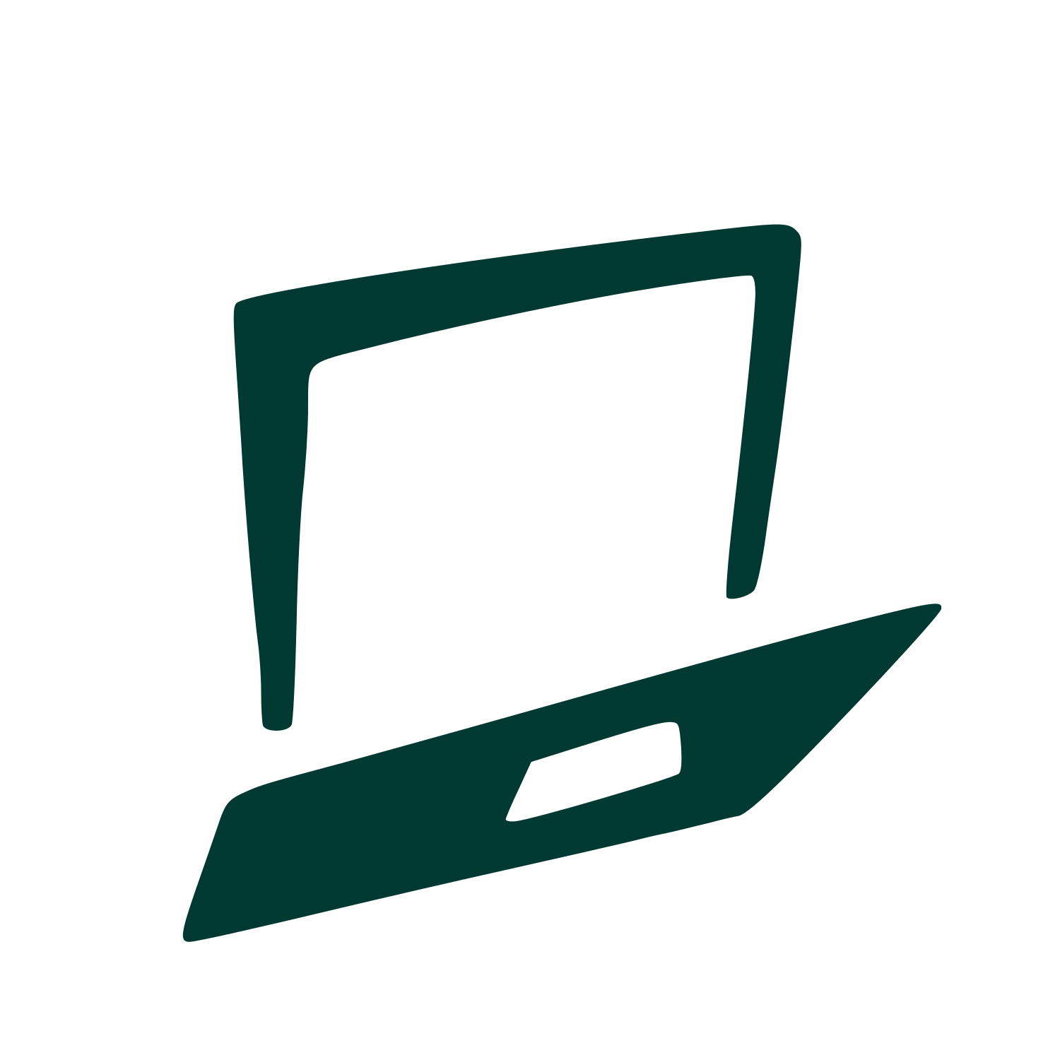 Hand-Drawn Laptop Logo #003932