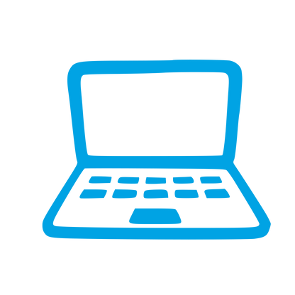 Hand-Drawn Laptop Logo #00a3e4