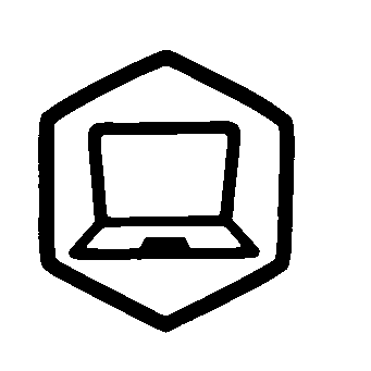 Hand-Drawn Laptop Hexagon Logo