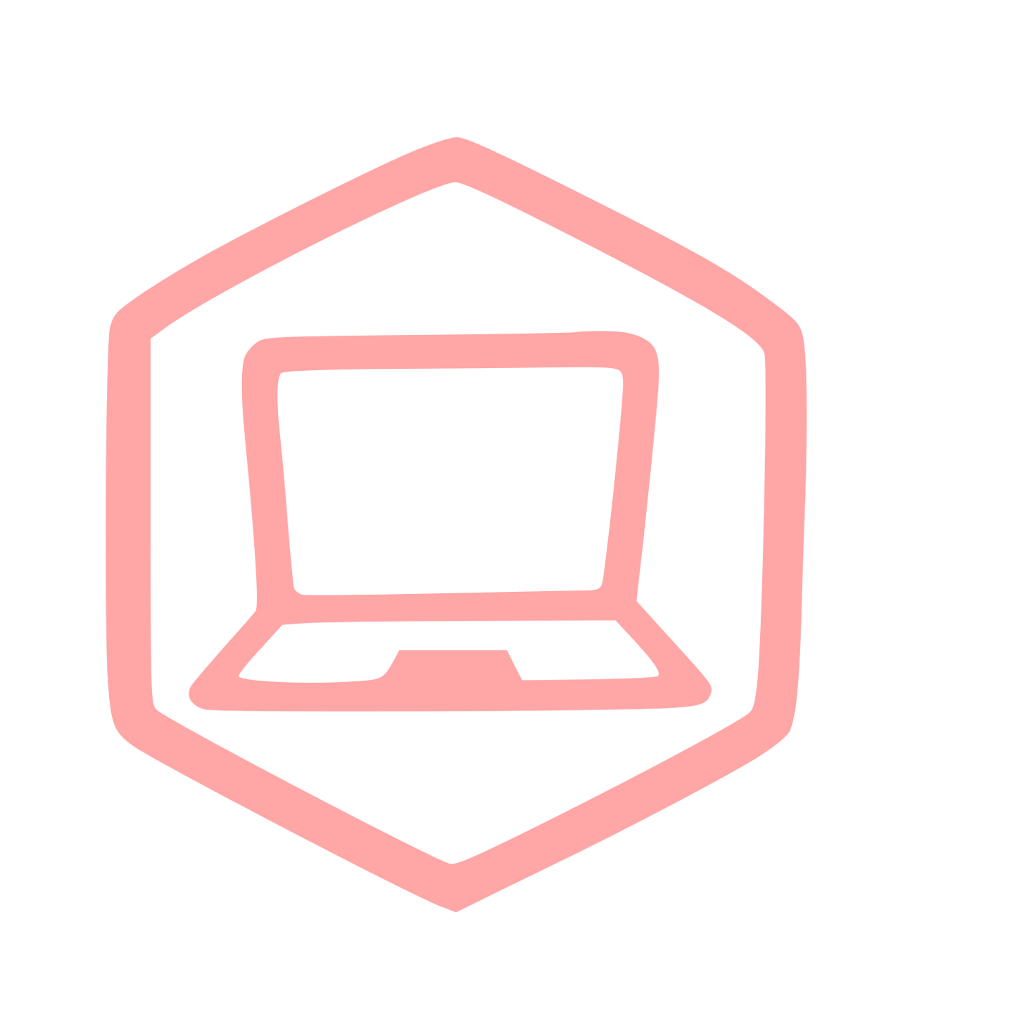 Hand-Drawn Laptop Hexagon Logo #ffa6a6