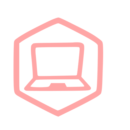 Hand-Drawn Laptop Hexagon Logo #ffa6a6