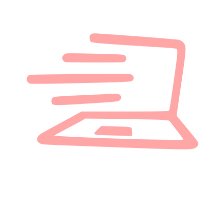 Fast Laptop Hand-Drawn Logo #ffa6a6