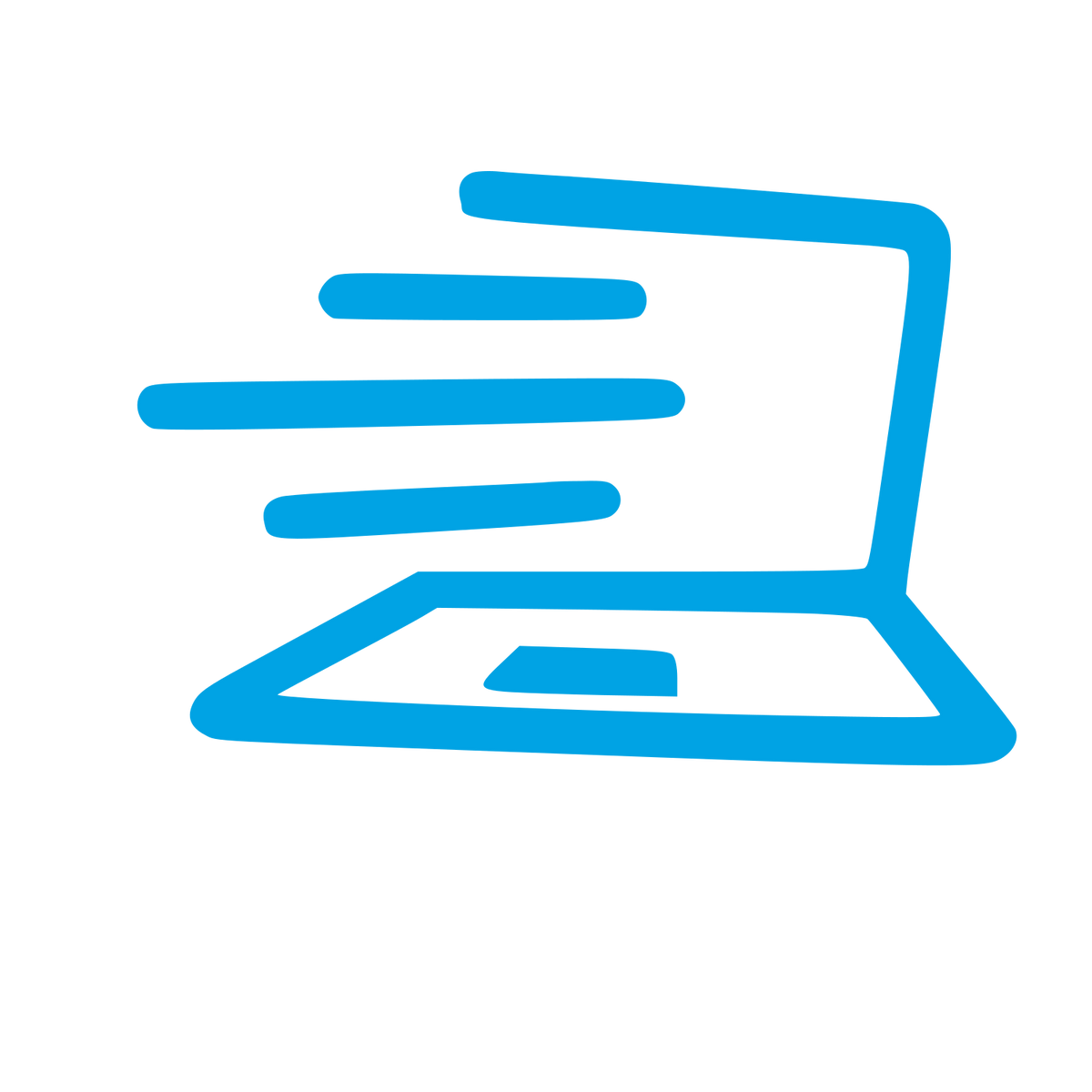 Fast Laptop Hand-Drawn Logo #00a3e4