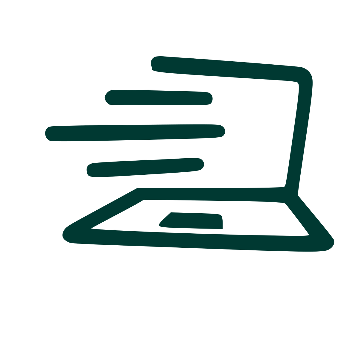 Fast Laptop Hand-Drawn Logo #003932