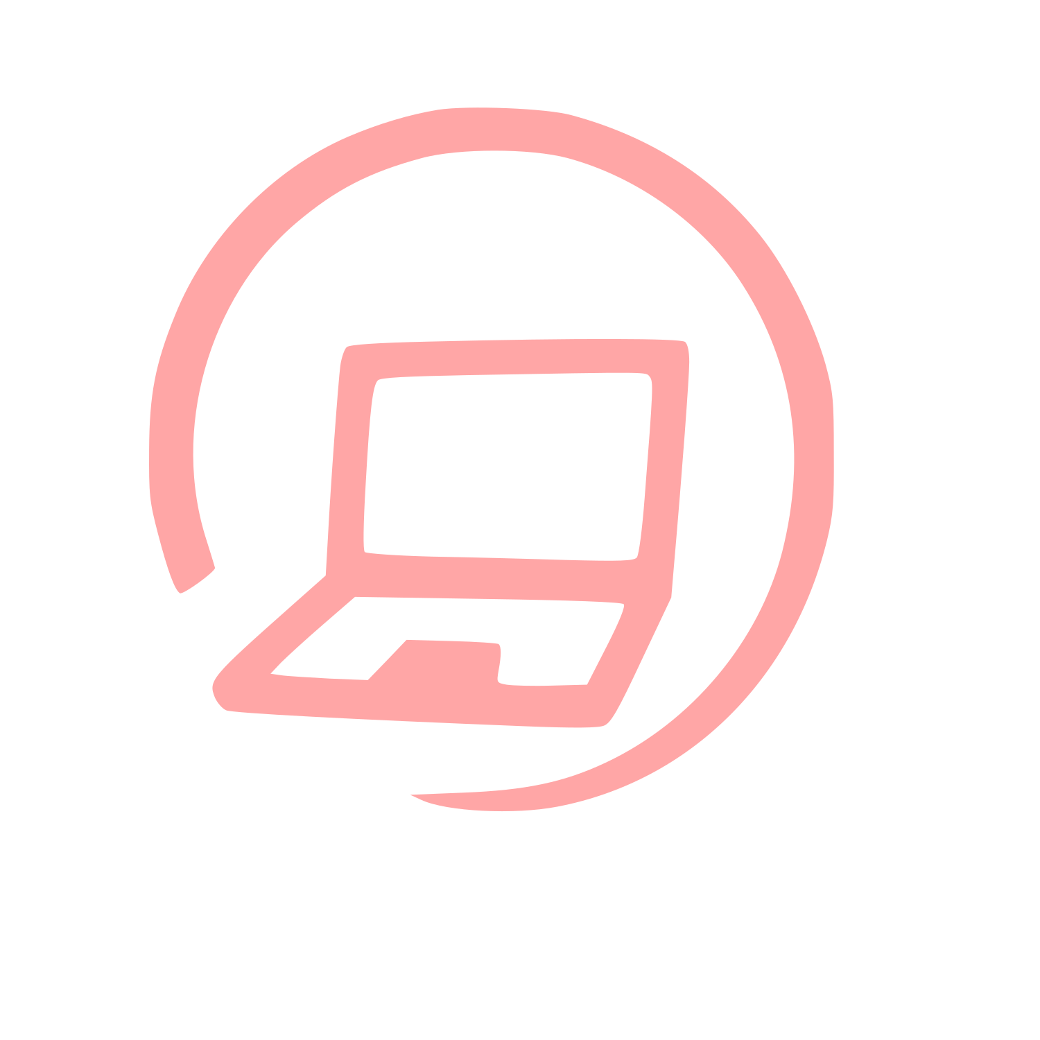 Hand-Drawn Laptop Circle Logo #ffa6a6