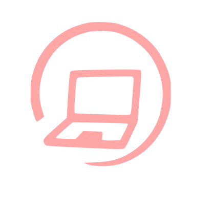 Hand-Drawn Laptop Circle Logo #ffa6a6