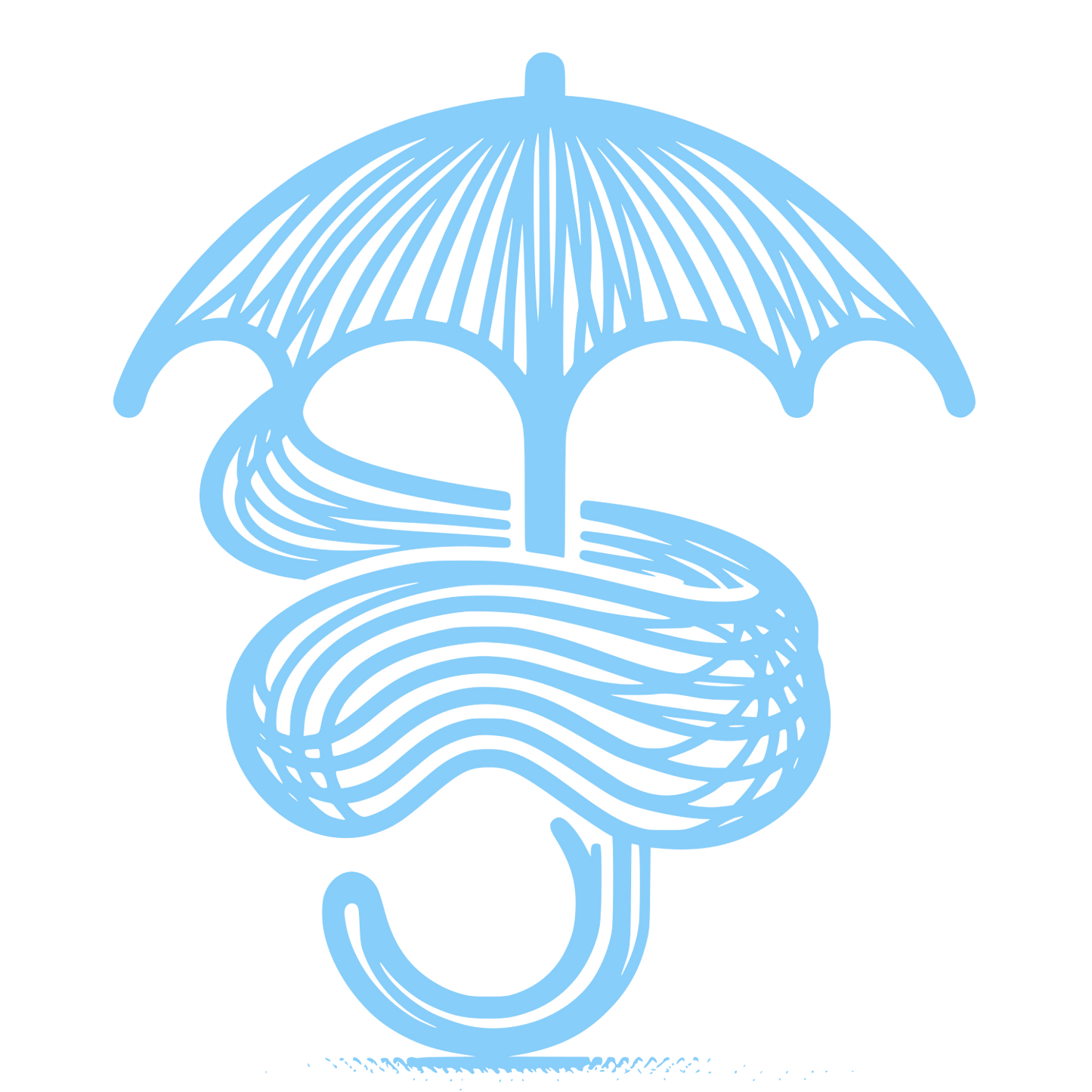 Umbrella and Lines Logo #87CEFA