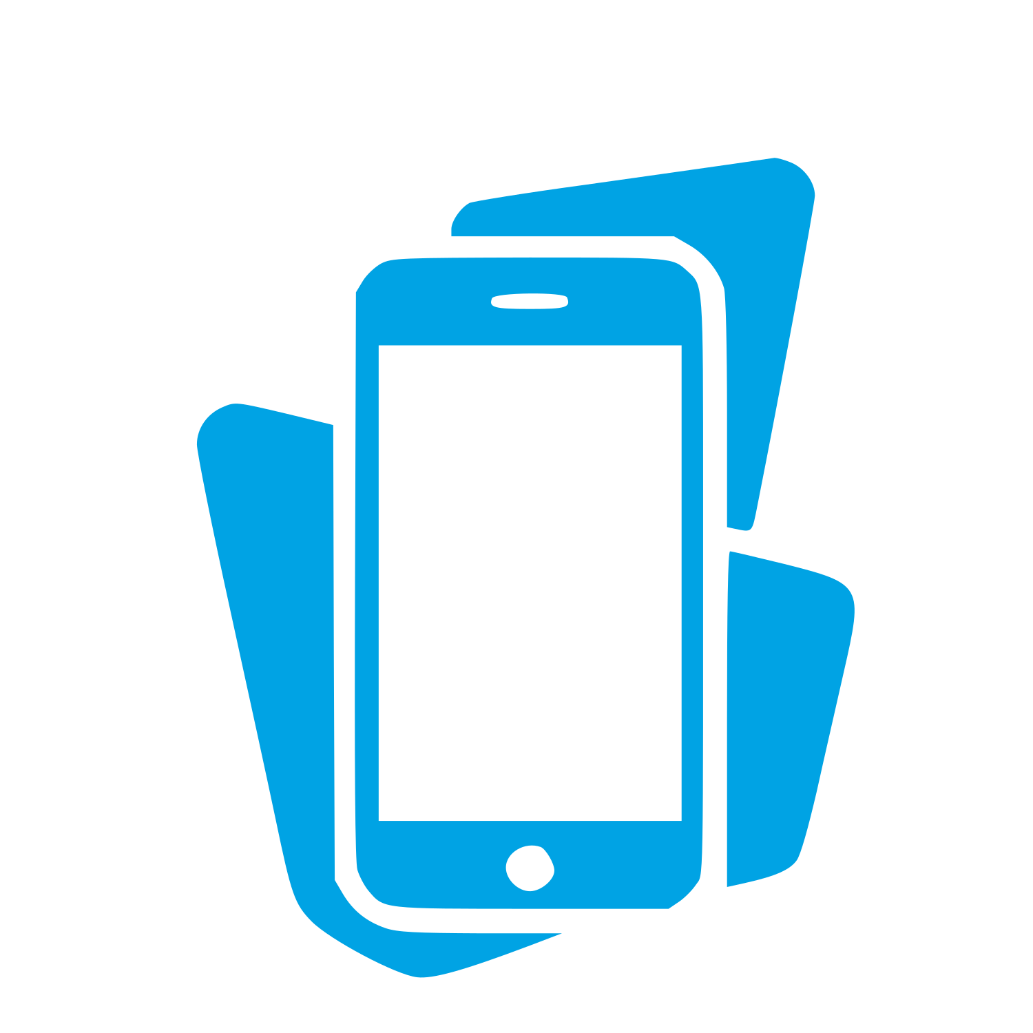 Layered Overlap Smartphone Logo #00a3e4
