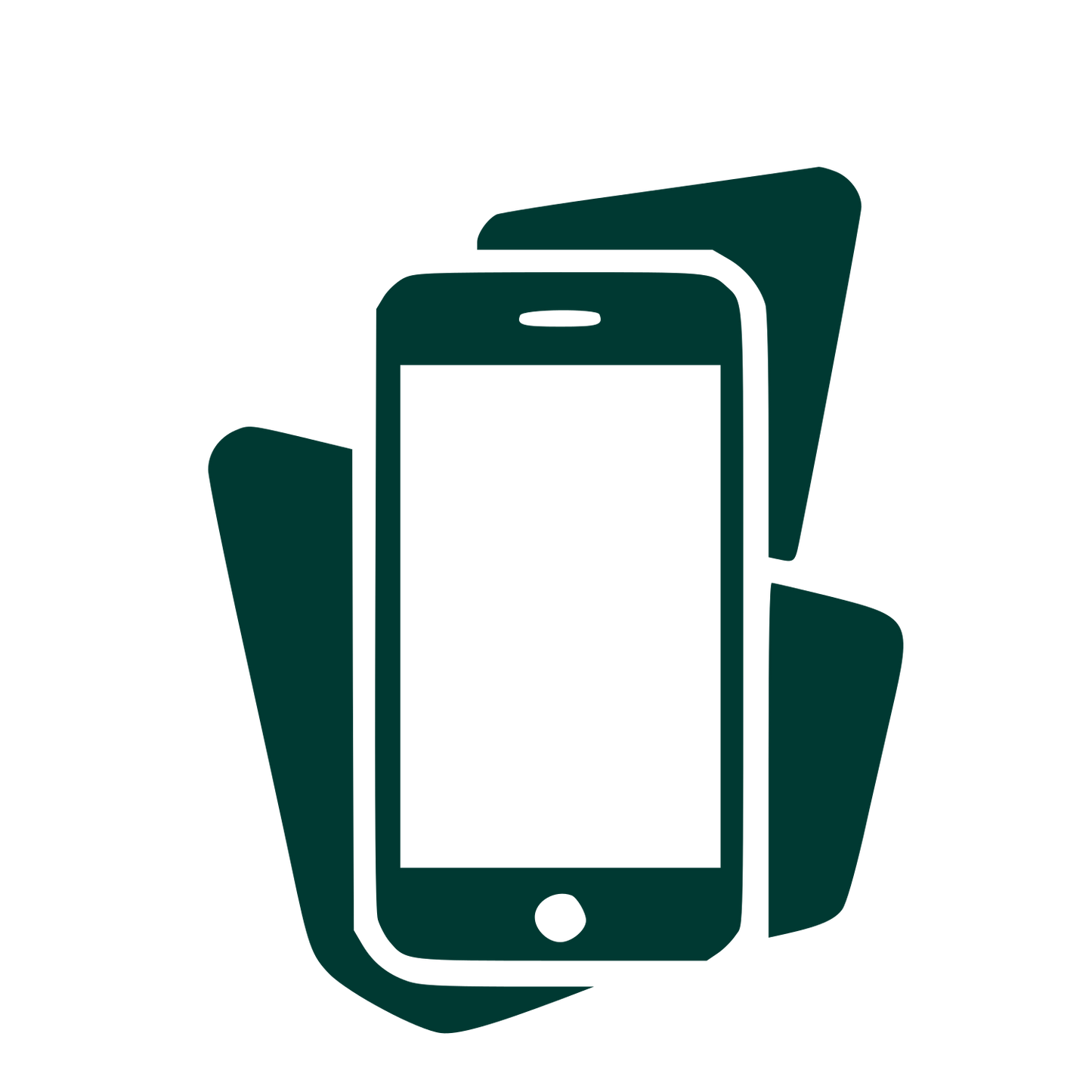 Layered Overlap Smartphone Logo #003932