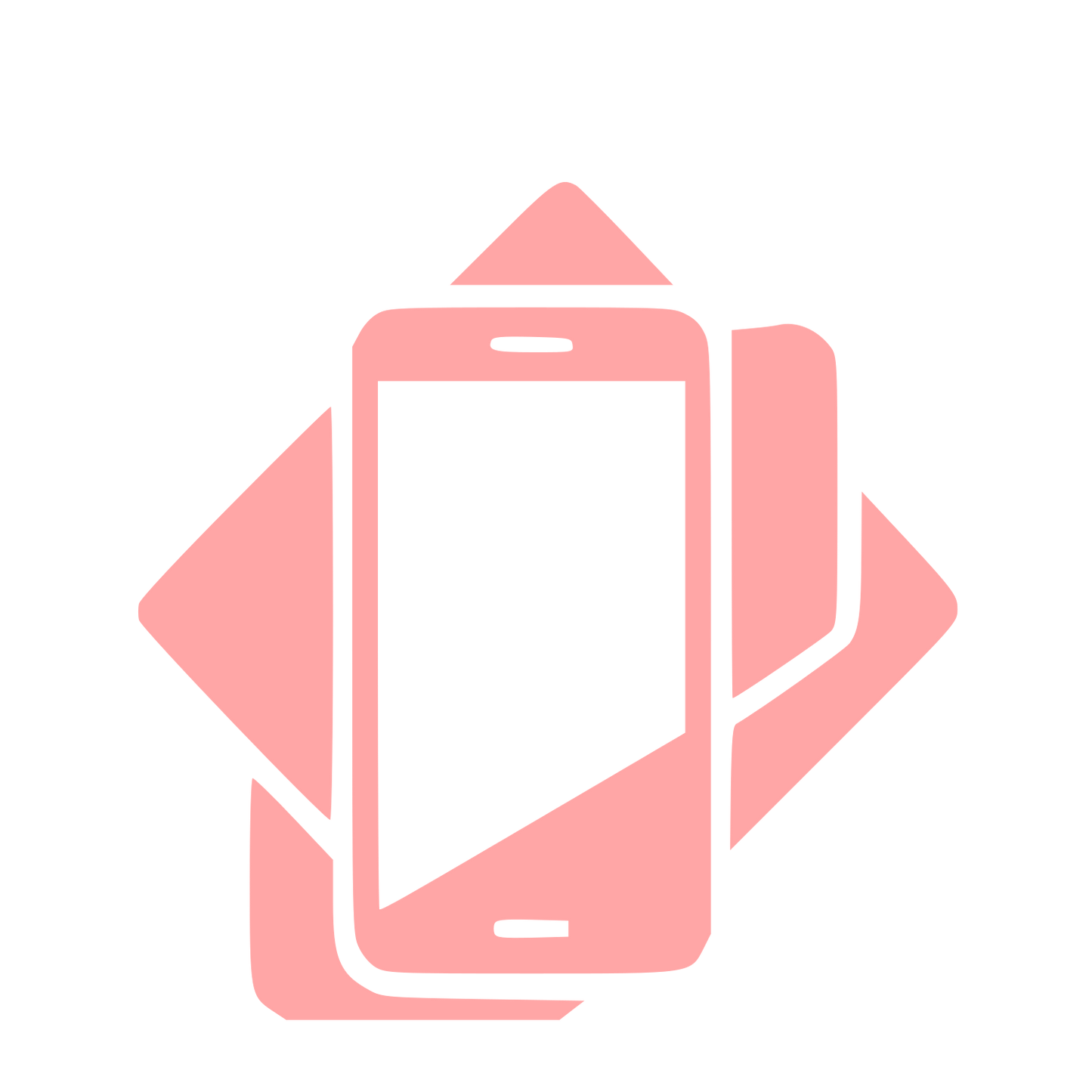 Layered Smartphone Overlap Logo #ffa6a6