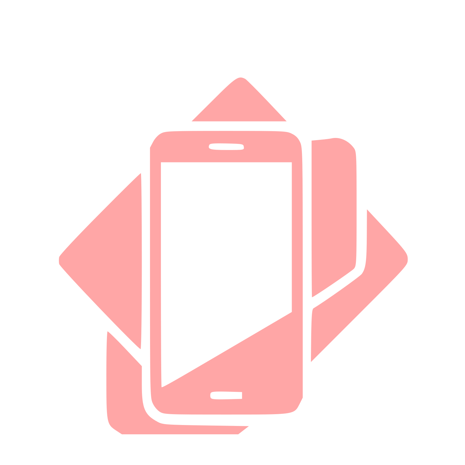 Layered Smartphone Overlap Logo #ffa6a6