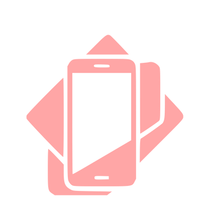 Layered Smartphone Overlap Logo #ffa6a6