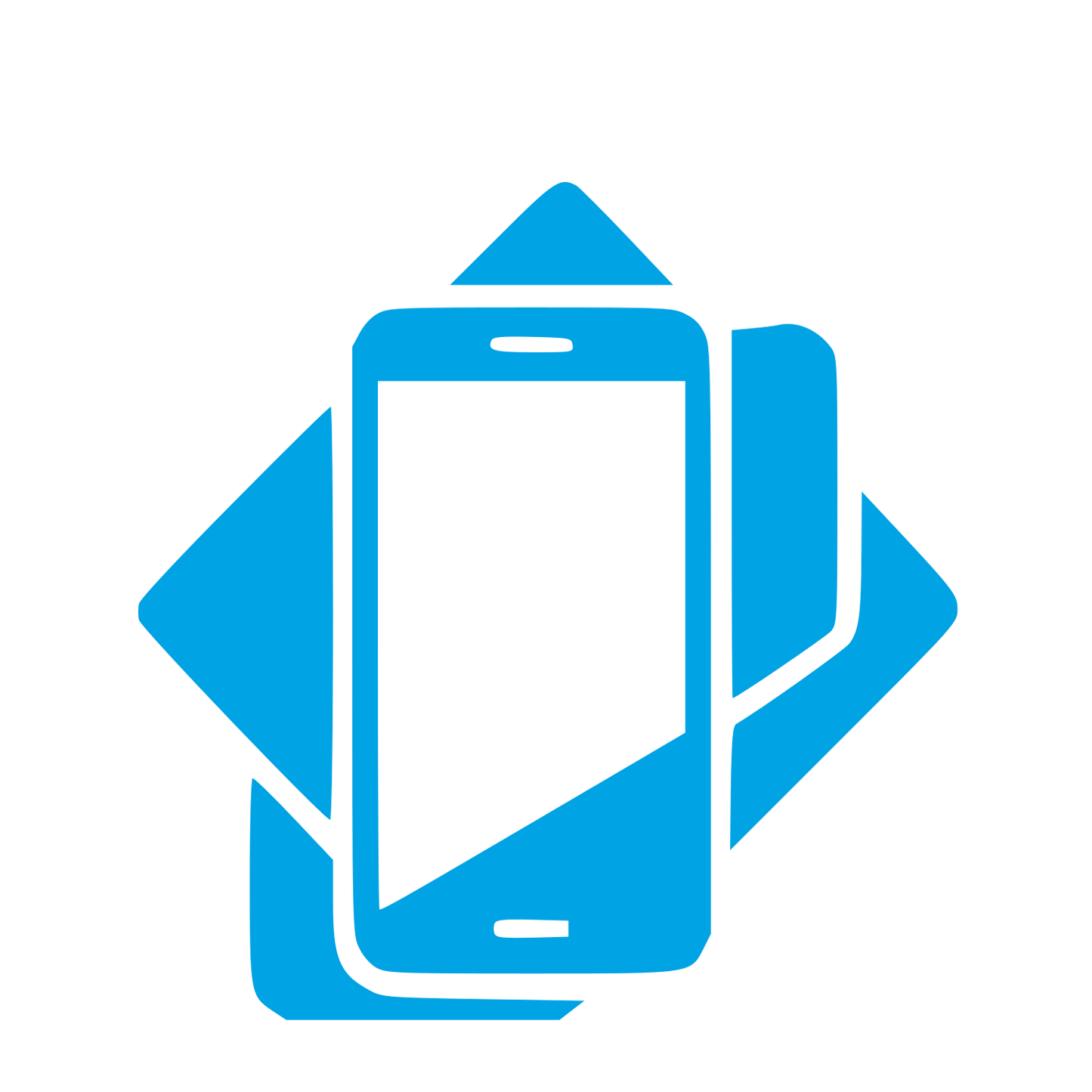 Layered Smartphone Overlap Logo #00a3e4