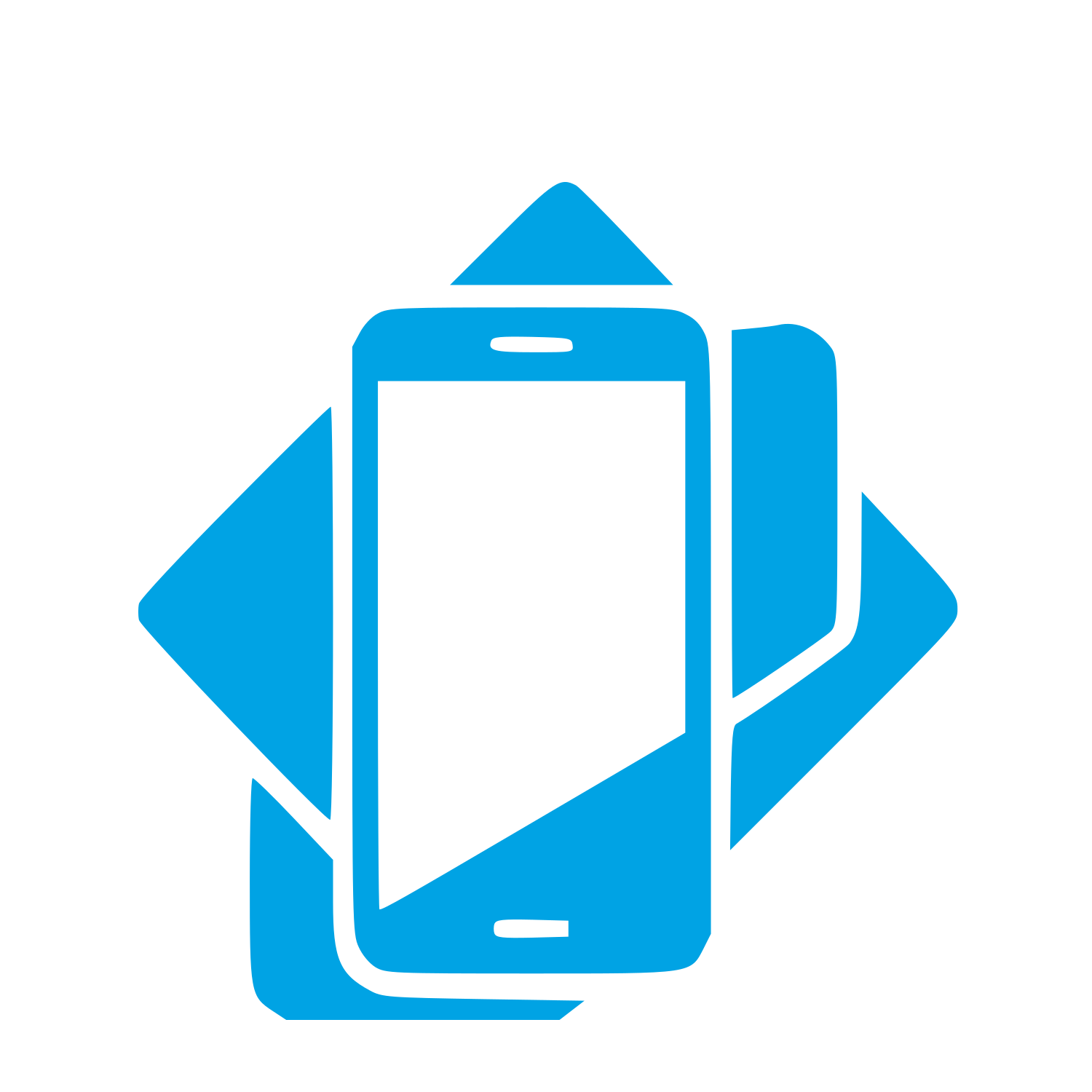 Layered Smartphone Overlap Logo #00a3e4