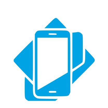 Layered Smartphone Overlap Logo #00a3e4
