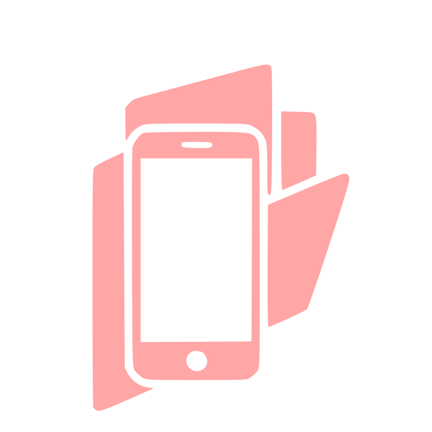 Layered Overlap Smartphone Logo #ffa6a6