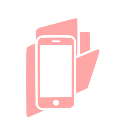 Layered Overlap Smartphone Logo #ffa6a6