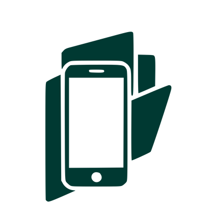 Layered Overlap Smartphone Logo #003932
